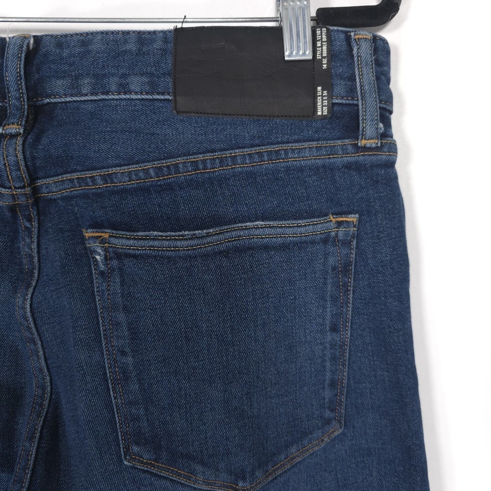 BUCK MASON Mens Jeans COWBOY GUARANTEE 33X32 Button Fly Maverick Slim USA MADE - Picture 10 of 15